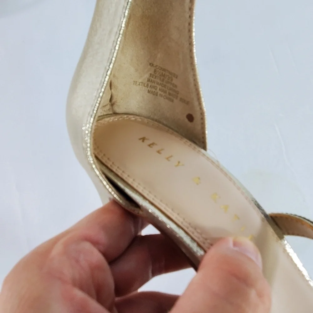 Kelly & Katie rhinestone formal shoe light gold clear stones